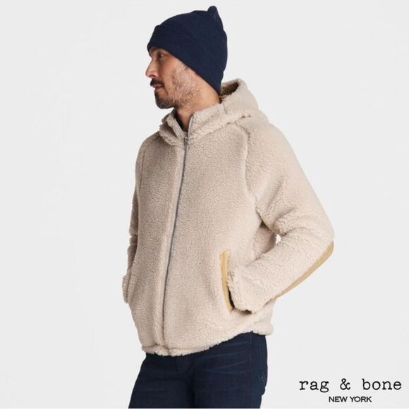 Rag & Bone **NWT** Sherpa Tactic Hooded Fleece Jacket in Natural - Picture 7 of 14
